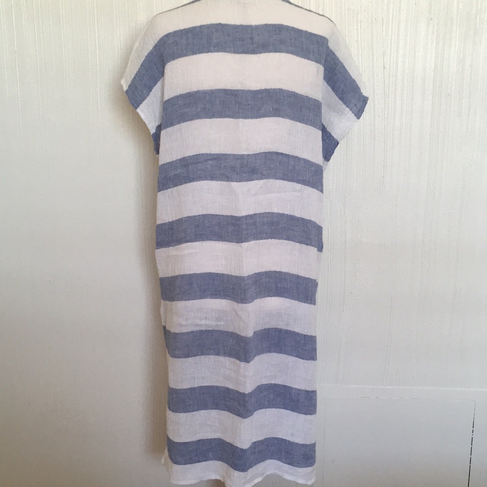 Eileen Fisher organic linen beach swim cover up V Neck dress caftan kaftan XXS - Picture 8 of 9